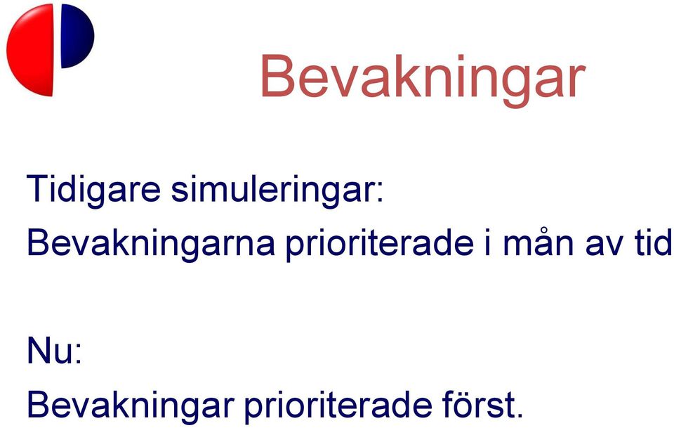 prioriterade i mån av tid