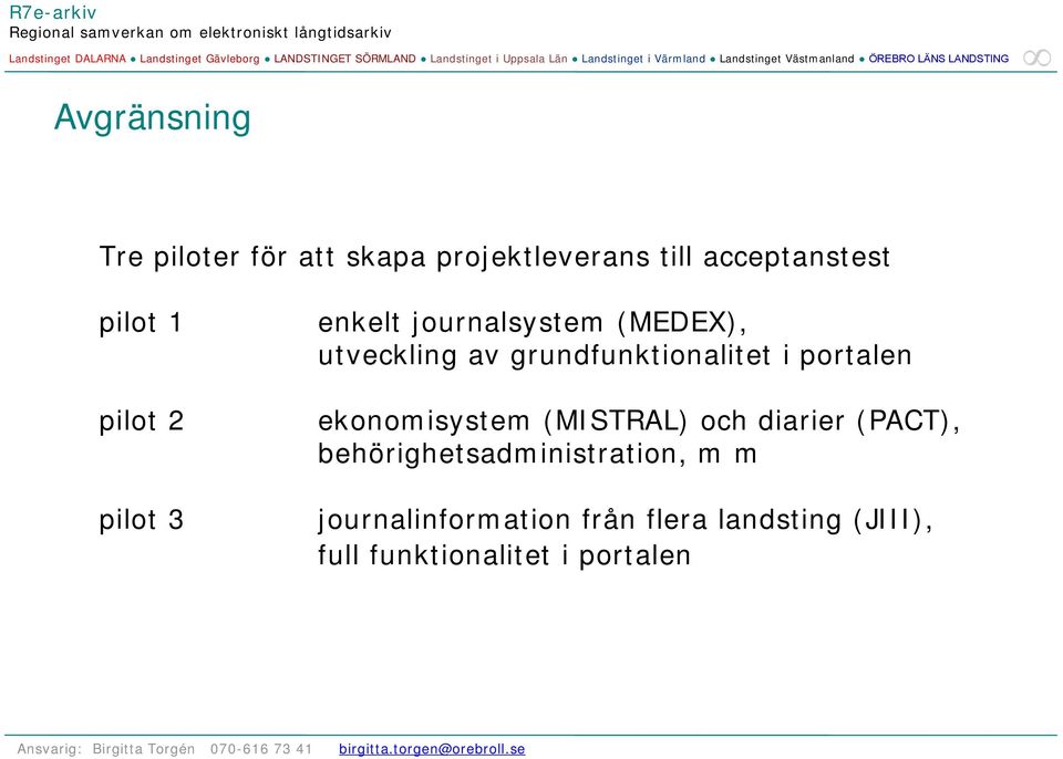 portalen ekonomisystem (MISTRAL) och diarier (PACT), behörighetsadministration, m