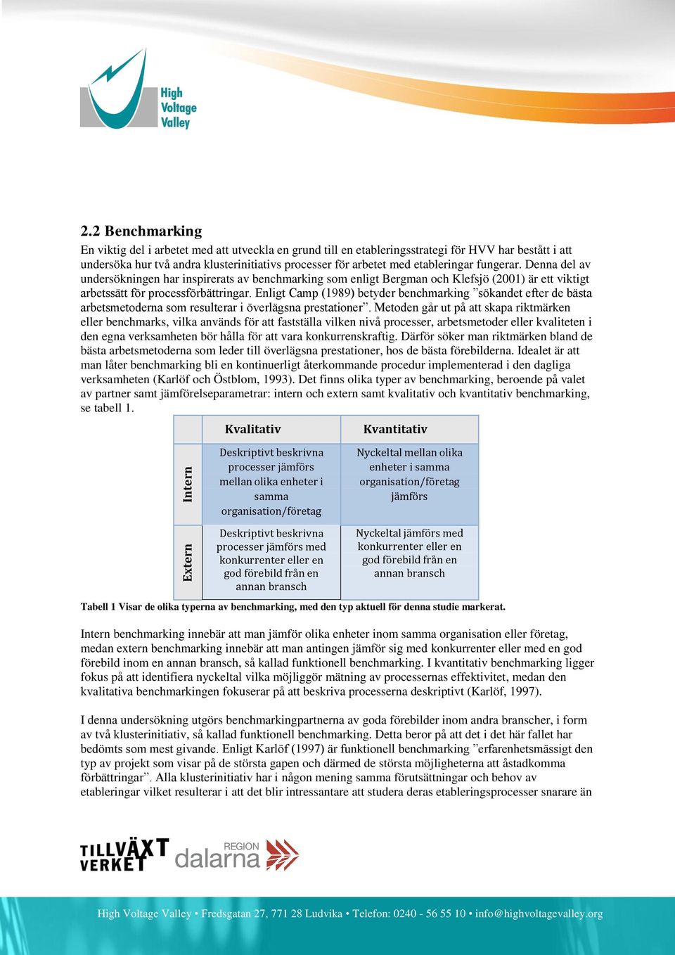 fungerar. Denna del av undersökningen har inspirerats av benchmarking som enligt Bergman och Klefsjö (2001) är ett viktigt arbetssätt för processförbättringar.