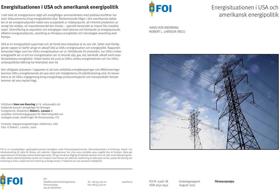 speciellt beroendet av import från instabila stater.