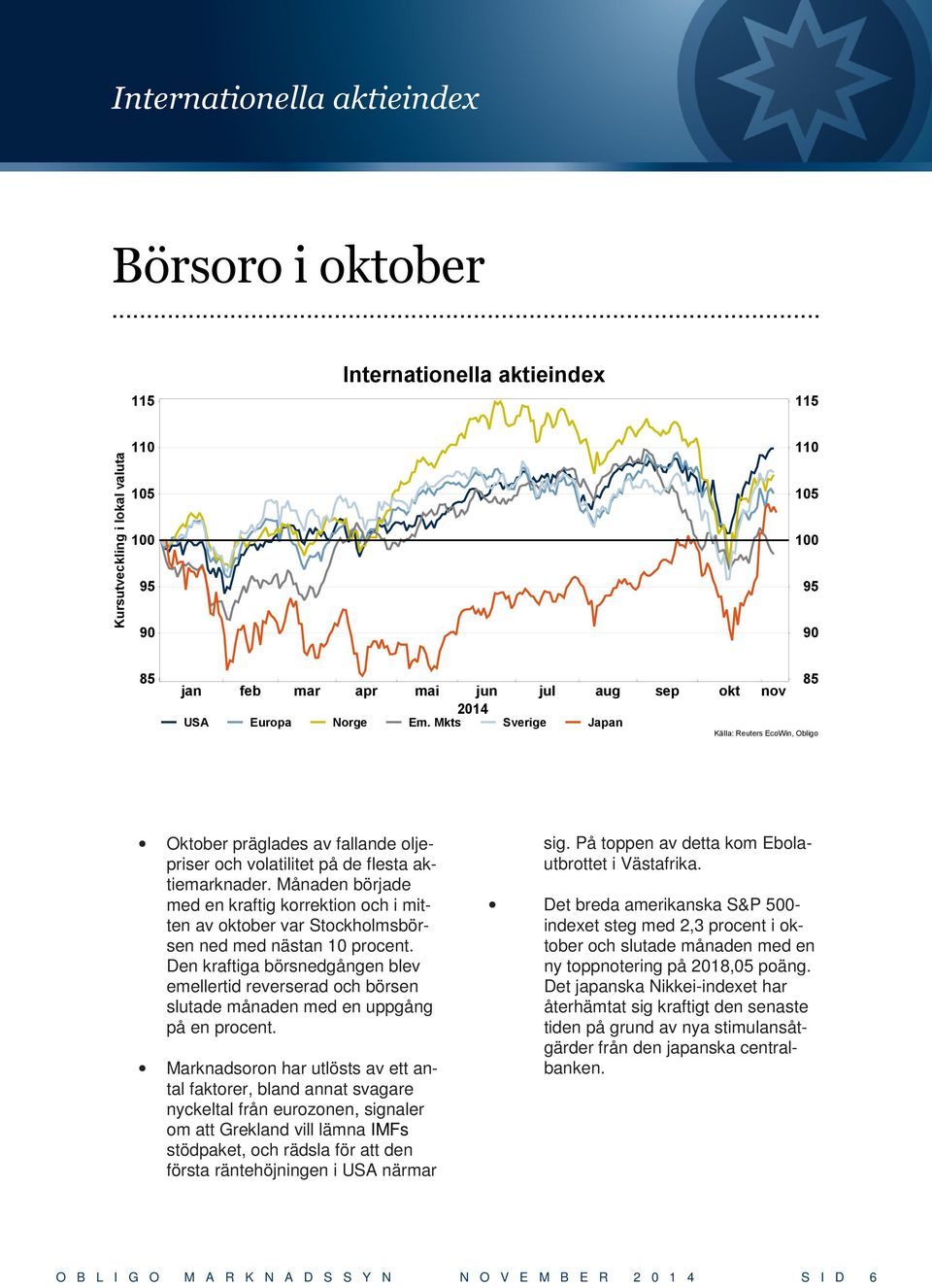 Månaden började med en kraftig korrektion och i mitten av oktober var Stockholmsbörsen ned med nästan 10 procent.