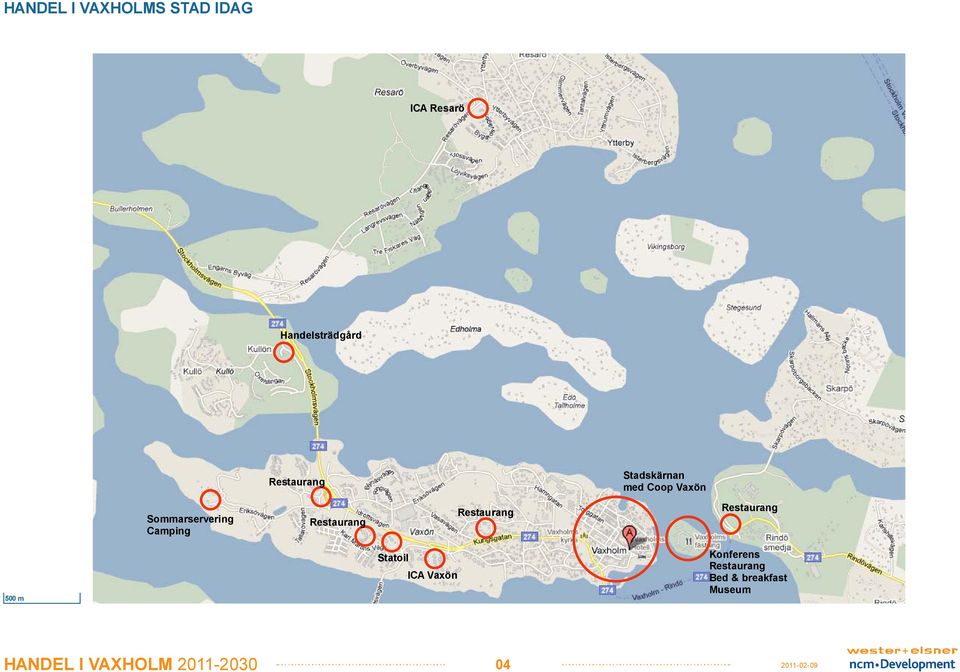 Sommarservering Camping 500 m Statoil ICA Vaxön