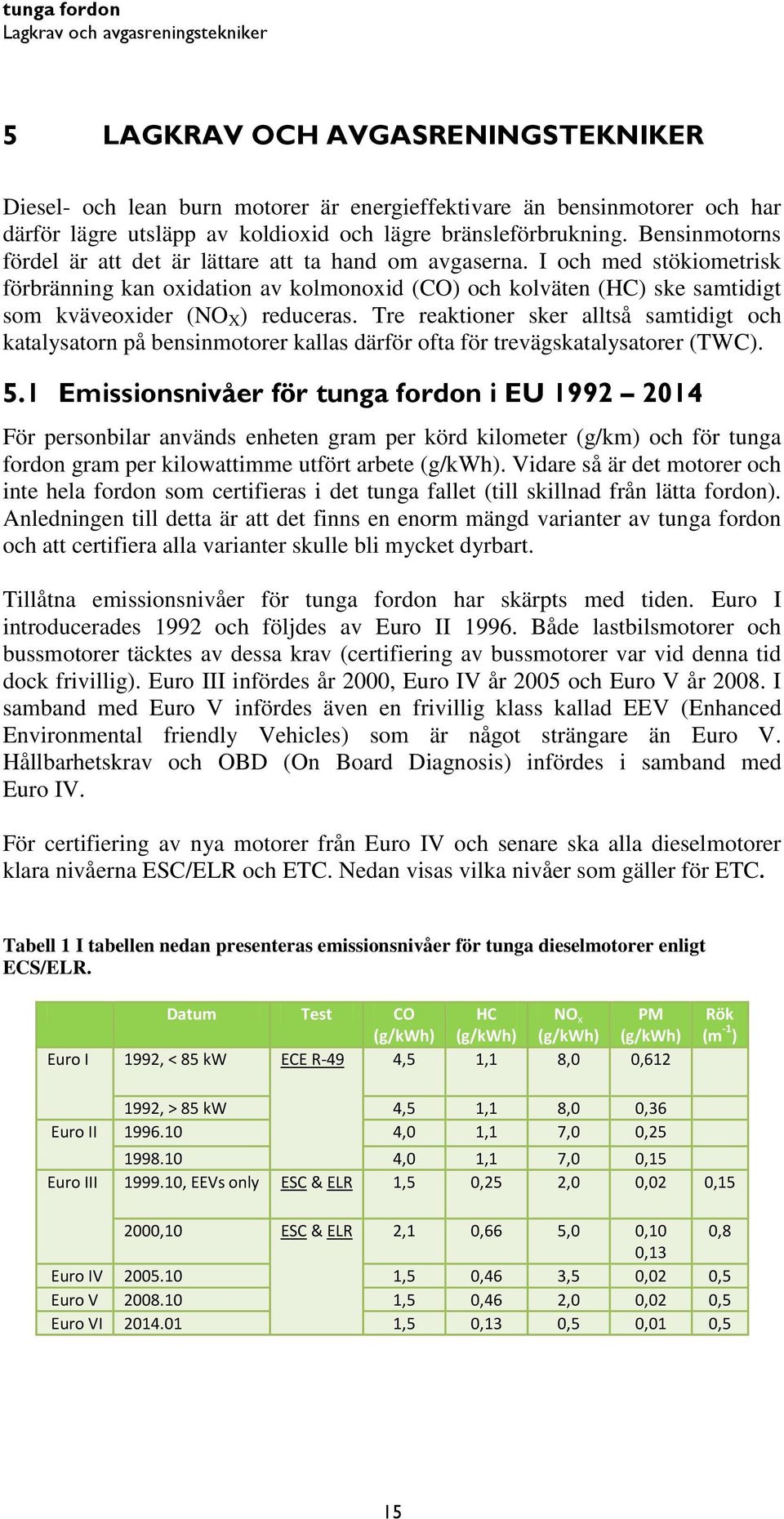 I och med stökiometrisk förbränning kan oxidation av kolmonoxid (CO) och kolväten (HC) ske samtidigt som kväveoxider (NO X ) reduceras.