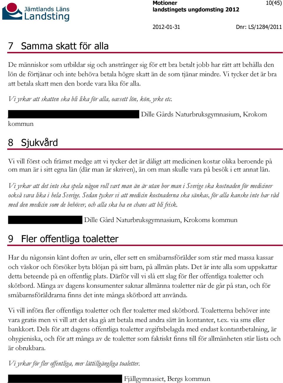 Julia Ivarsson, Anna Skotte och Karin Gilberg, Dille Gårds Naturbruksgymnasium, Krokom kommun 8 Sjukvård Vi vill först och främst medge att vi tycker det är dåligt att medicinen kostar olika beroende