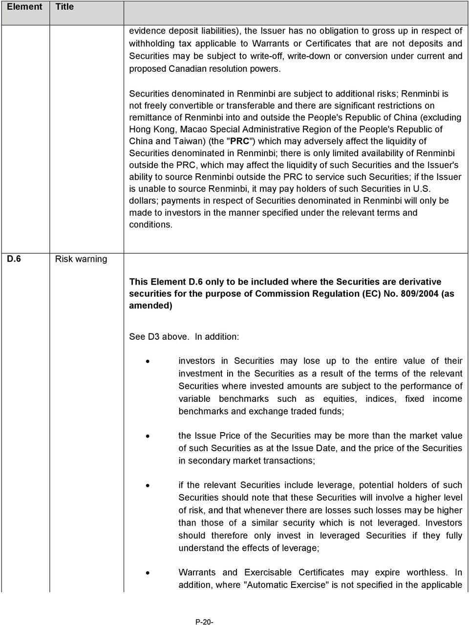 Securities denominated in Renminbi are subject to additional risks; Renminbi is not freely convertible or transferable and there are significant restrictions on remittance of Renminbi into and