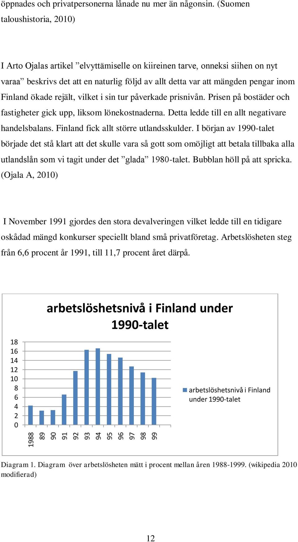 ökade rejält, vilket i sin tur påverkade prisnivån. Prisen på bostäder och fastigheter gick upp, liksom lönekostnaderna. Detta ledde till en allt negativare handelsbalans.