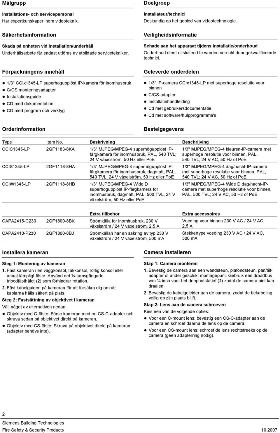 Veiligheidsinformatie Schade aan het apparaat tijdens installatie/onderhoud Onderhoud dient uitsluitend te worden verricht door gekwalificeerde technici.