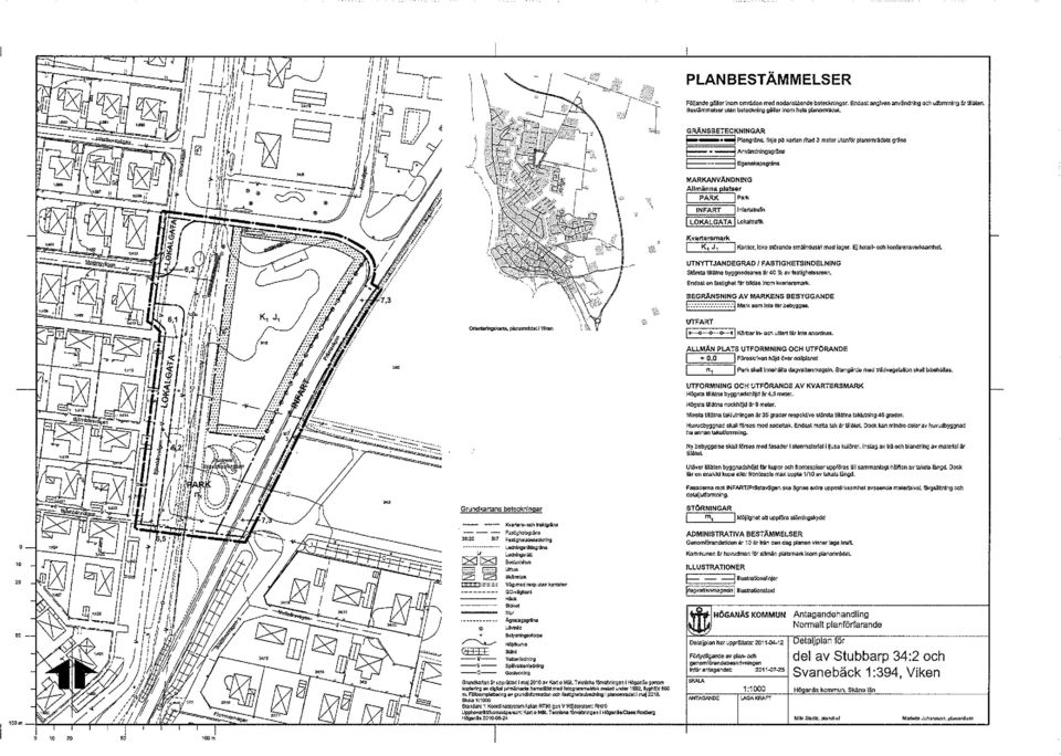 E-------=t Egenskapsgräns MARKANVÄNNING Allmänna platser I PARK I Park I INFART Irnfar!slrafil< ILOKALGATA I Lc!<altraftk Kvartersmark I K, J I I Kontor, Icka SlÖrande smålndu.1rl mad la~r.