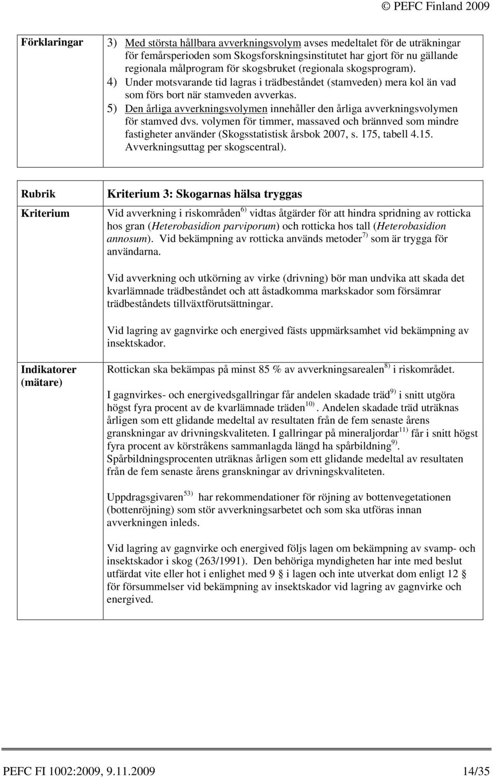 5) Den årliga avverkningsvolymen innehåller den årliga avverkningsvolymen för stamved dvs. volymen för timmer, massaved och brännved som mindre fastigheter använder (Skogsstatistisk årsbok 2007, s.
