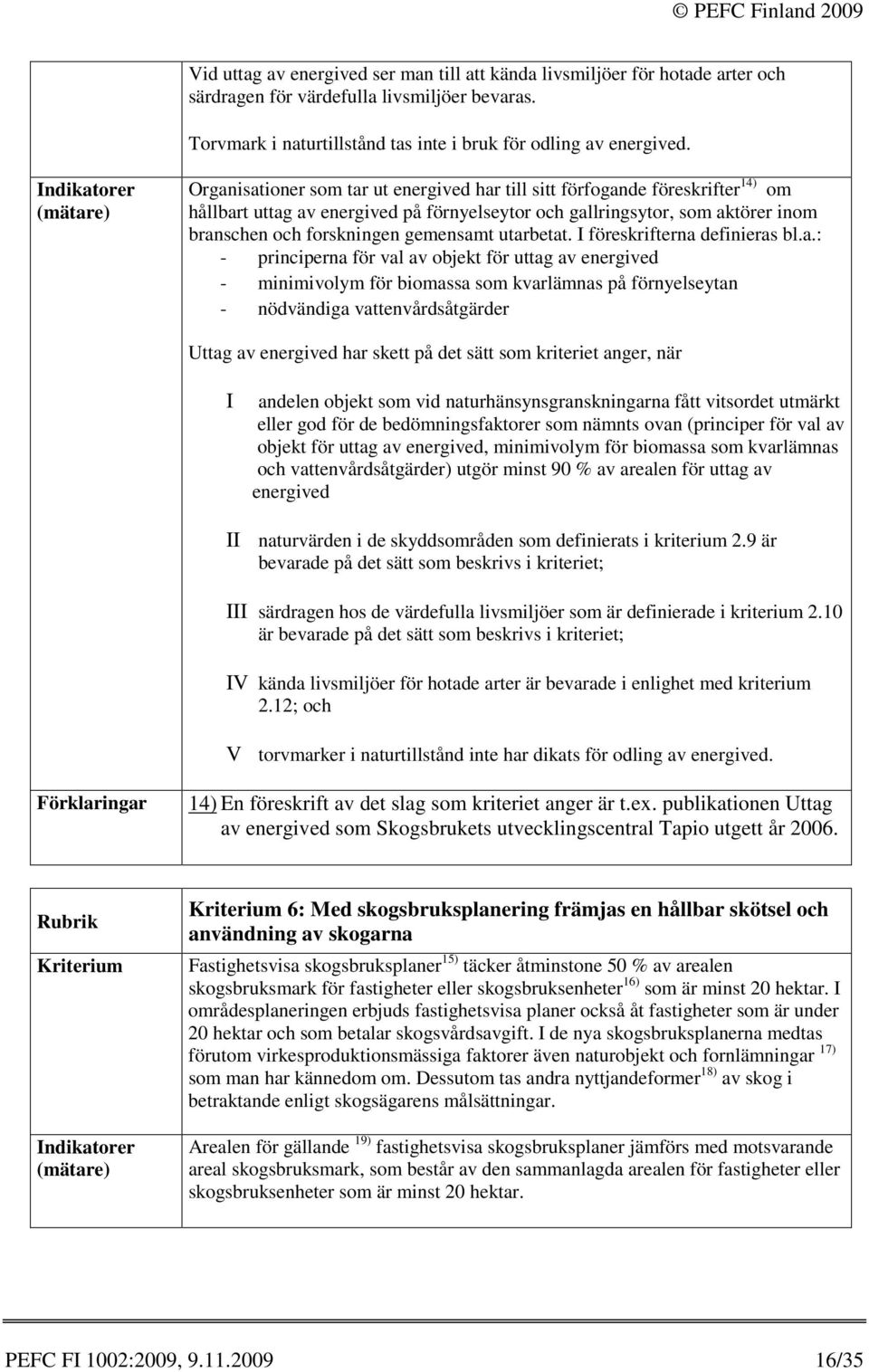 utarbetat. I föreskrifterna definieras bl.a.: - principerna för val av objekt för uttag av energived - minimivolym för biomassa som kvarlämnas på förnyelseytan - nödvändiga vattenvårdsåtgärder Uttag