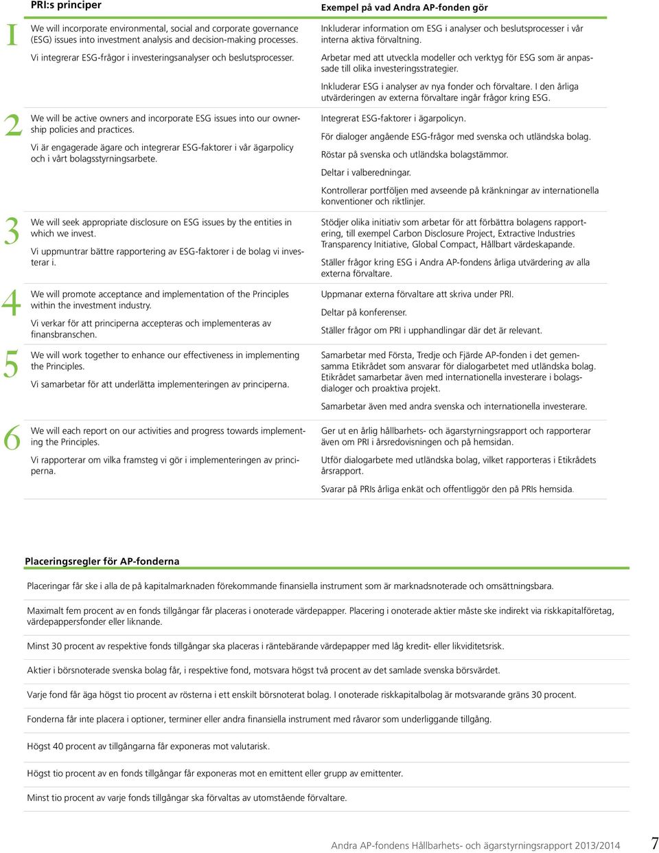 Vi är engagerade ägare och integrerar ESG-faktorer i vår ägarpolicy och i vårt bolagsstyrningsarbete. We will seek appropriate disclosure on ESG issues by the entities in which we invest.