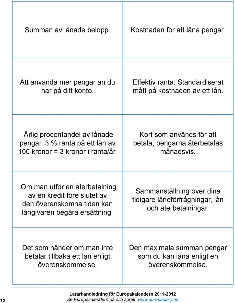 Om man utför en återbetalning av en kredit före slutet av den överenskomna tiden kan långivaren begära ersättning.