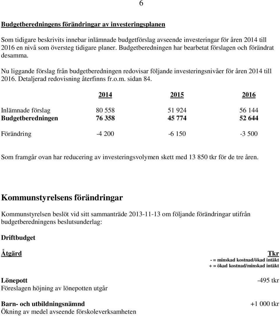 Detaljerad redovisning återfinns fr.o.m. sidan 84.