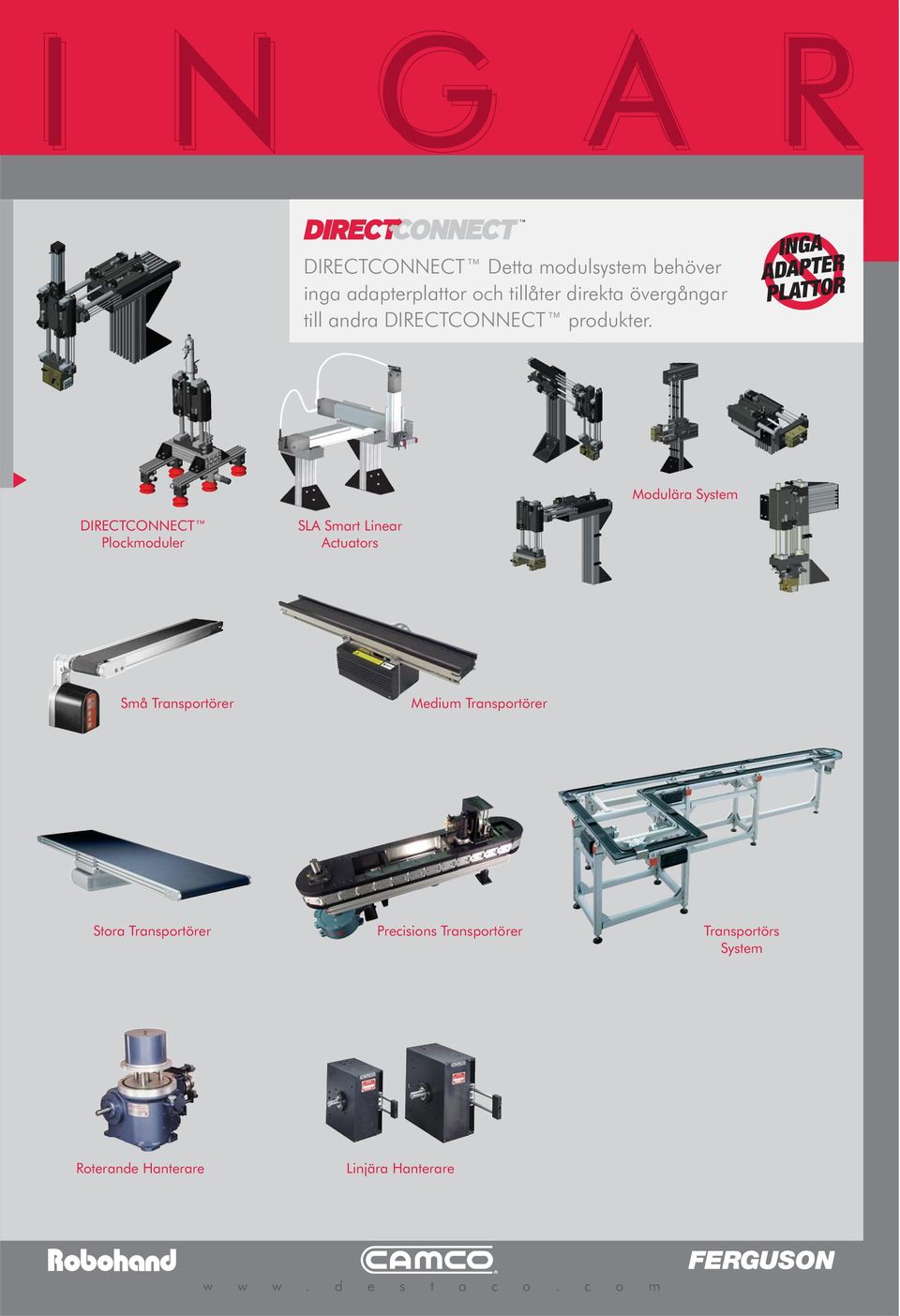 Modulära System DIRECTCONNECT Plockmoduler SLA Smart Linear Actuators Små Transportörer