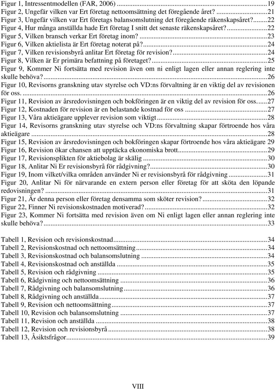 ...22 Figur 5, Vilken bransch verkar Ert företag inom?...23 Figur 6, Vilken aktielista är Ert företag noterat på?...24 Figur 7, Vilken revisionsbyrå anlitar Ert företag för revision?