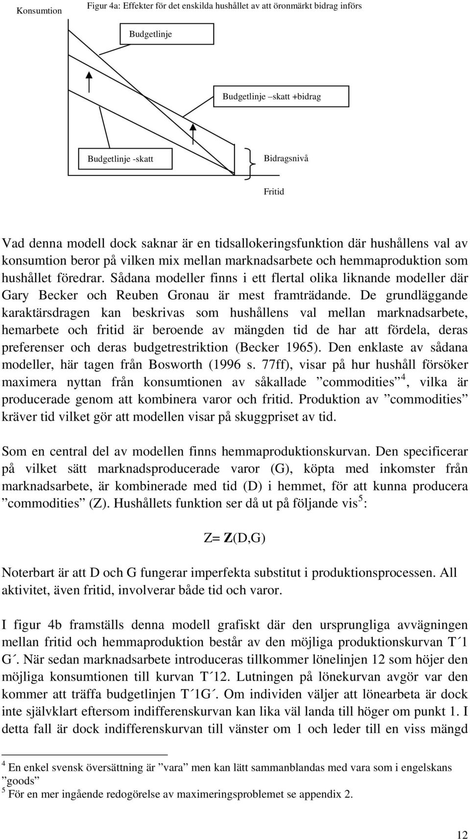 Sådana modeller finns i ett flertal olika liknande modeller där Gary Becker och Reuben Gronau är mest framträdande.