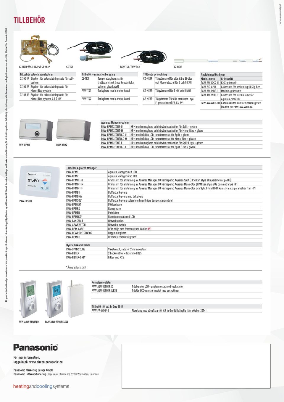 förvarning för att förbättra produkten. Fullständig eller delvis reproduktion av denna katalog är förbjuden utan uttryckligt tillstånd från Panasonic UK Ltd.