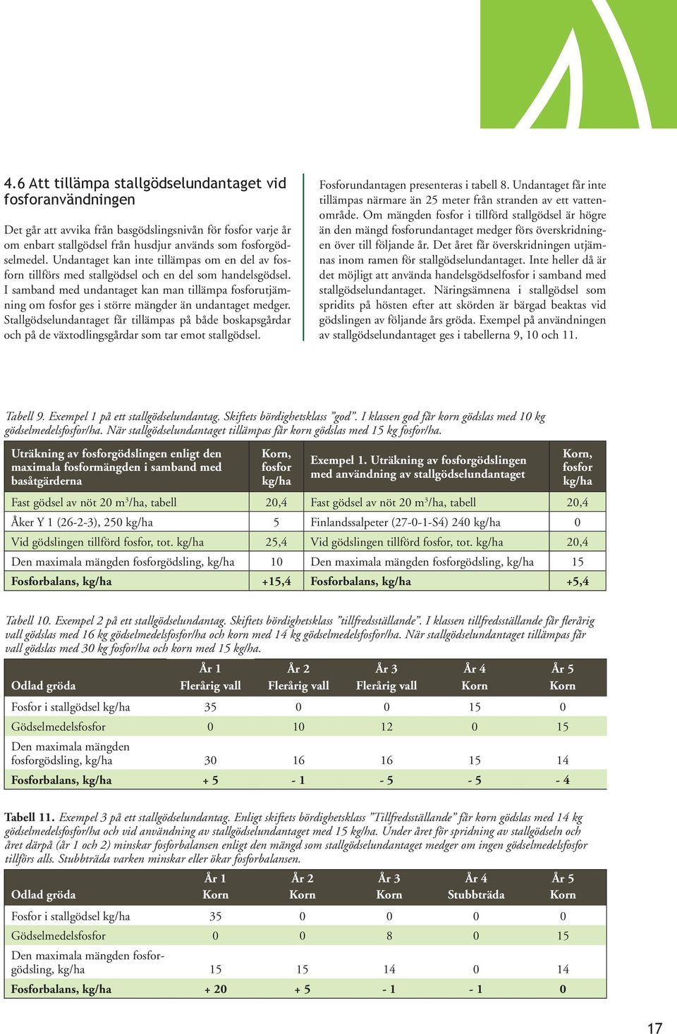 I samband med undantaget kan man tillämpa fosforutjämning om fosfor ges i större mängder än undantaget medger.