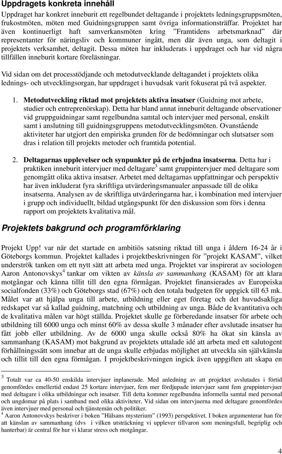 deltagit. Dessa möten har inkluderats i uppdraget och har vid några tillfällen inneburit kortare föreläsningar.