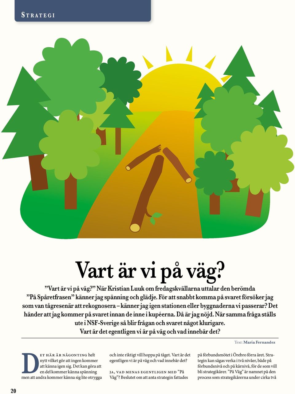 Då är jag nöjd. När samma fråga ställs ute i NSF-Sverige så blir frågan och svaret något klurigare. Vart är det egentligen vi är på väg och vad innebär det?