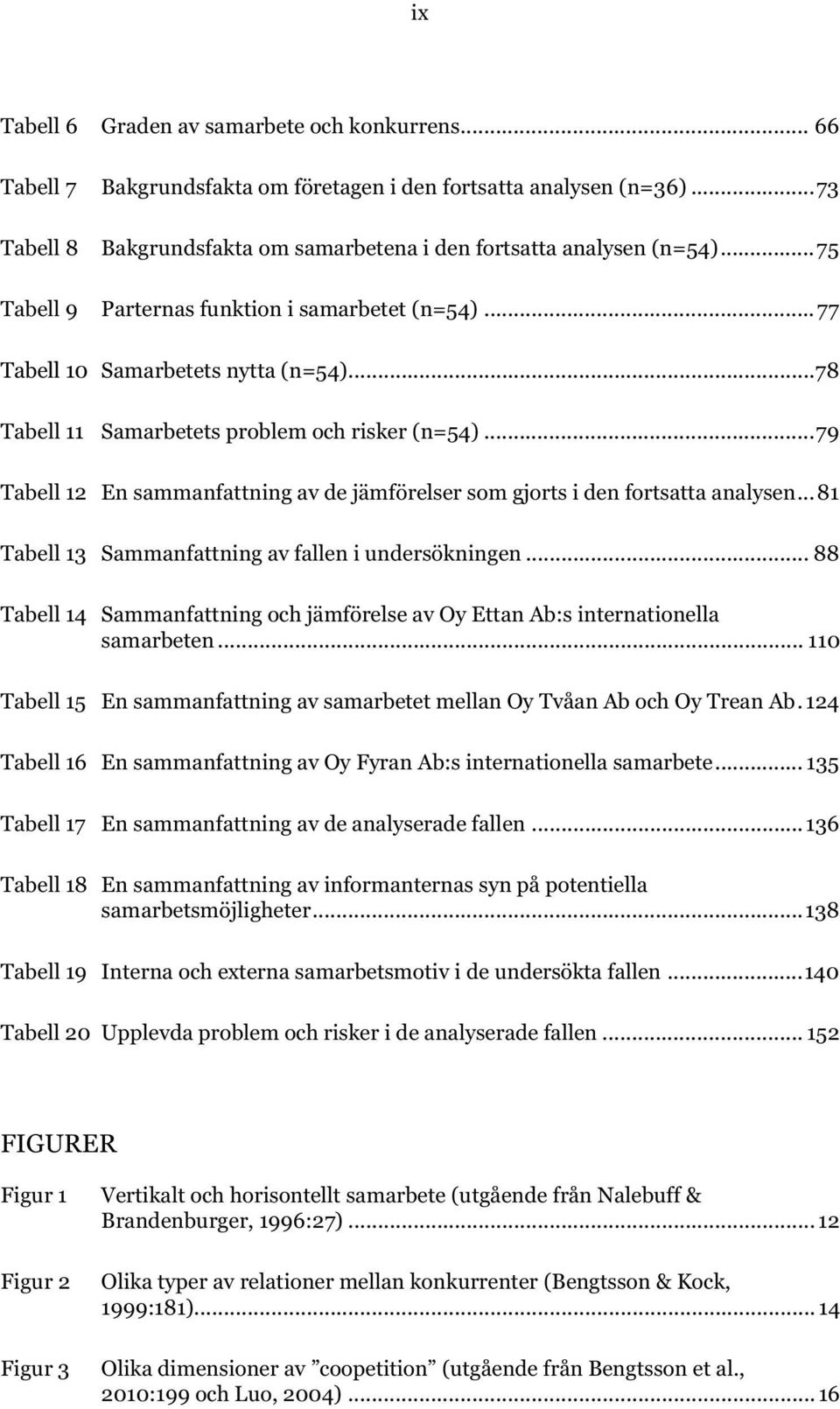 .. 77 Samarbetets nytta (n=54)... 78 Samarbetets problem och risker (n=54)... 79 En sammanfattning av de jämförelser som gjorts i den fortsatta analysen... 81 Sammanfattning av fallen i undersökningen.