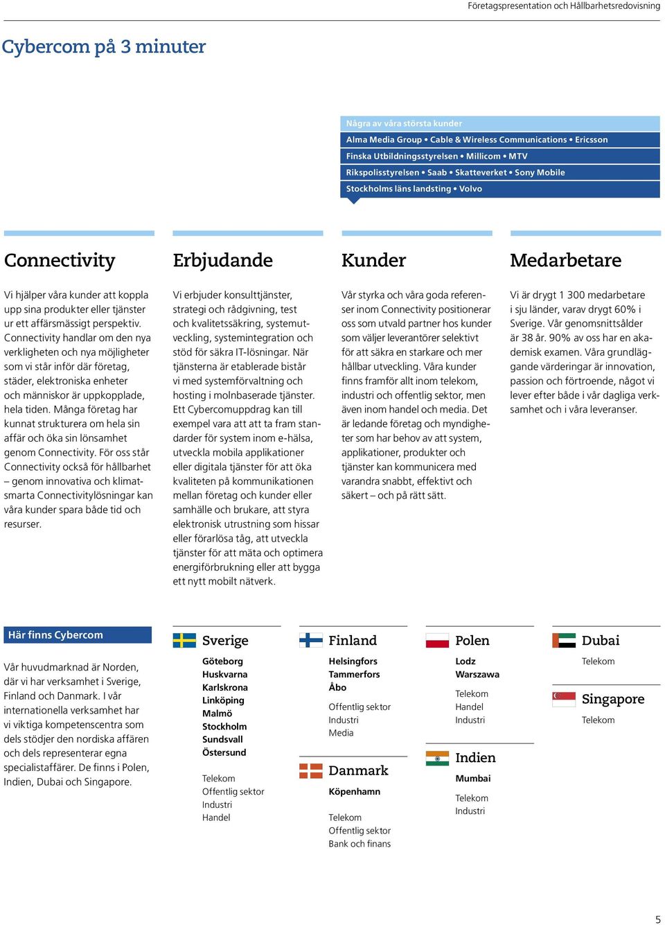 affärsmässigt perspektiv. Connectivity handlar om den nya verkligheten och nya möjligheter som vi står inför där företag, städer, elektroniska enheter och människor är uppkopplade, hela tiden.