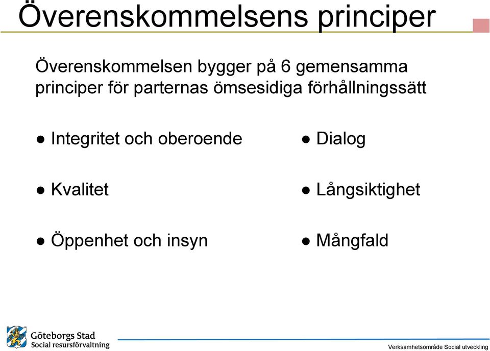 ömsesidiga förhållningssätt Integritet och