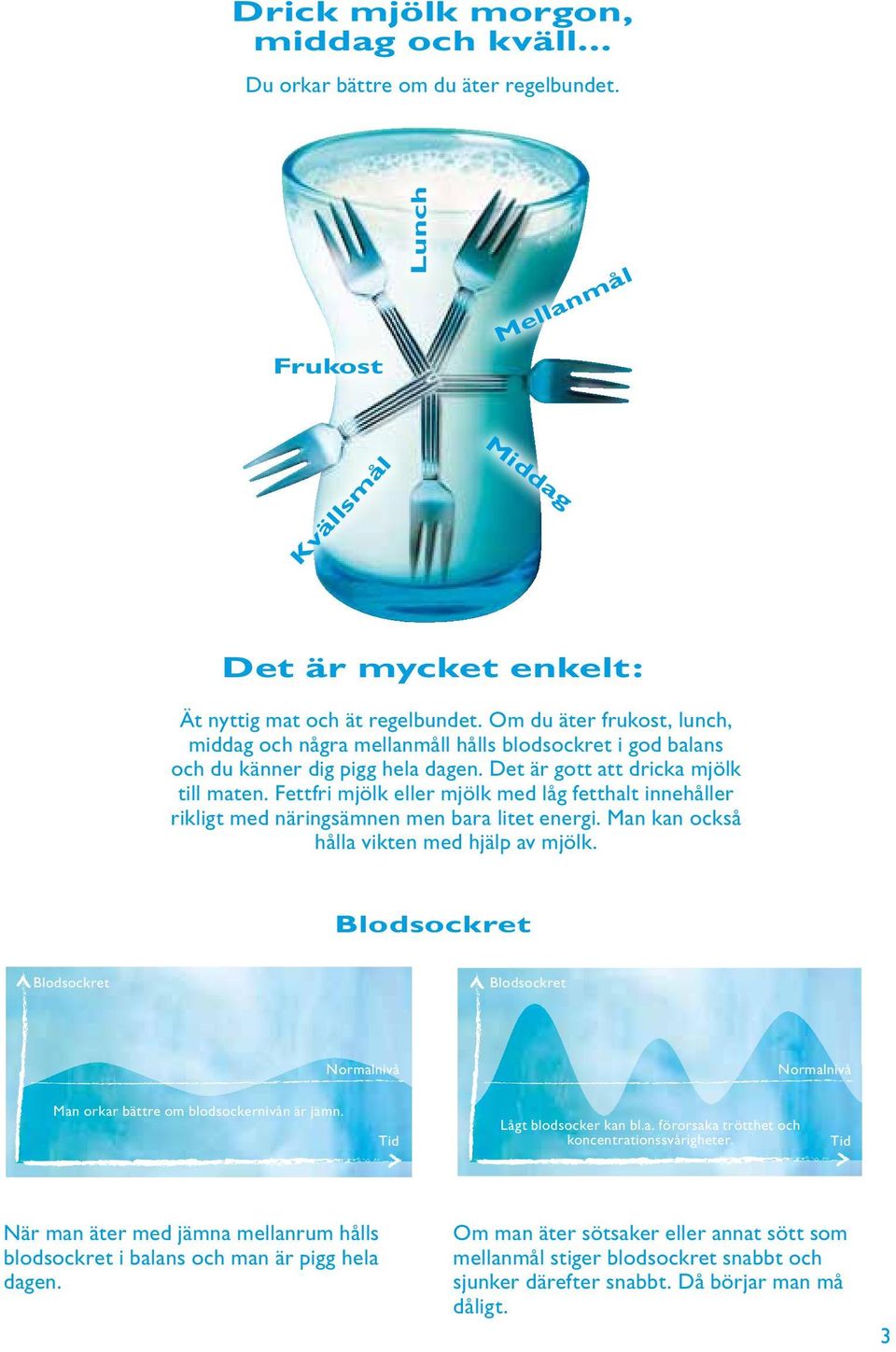 Fettfri mjölk eller mjölk med låg fetthalt innehåller rikligt med näringsämnen men bara litet energi. Man kan också hålla vikten med hjälp av mjölk.