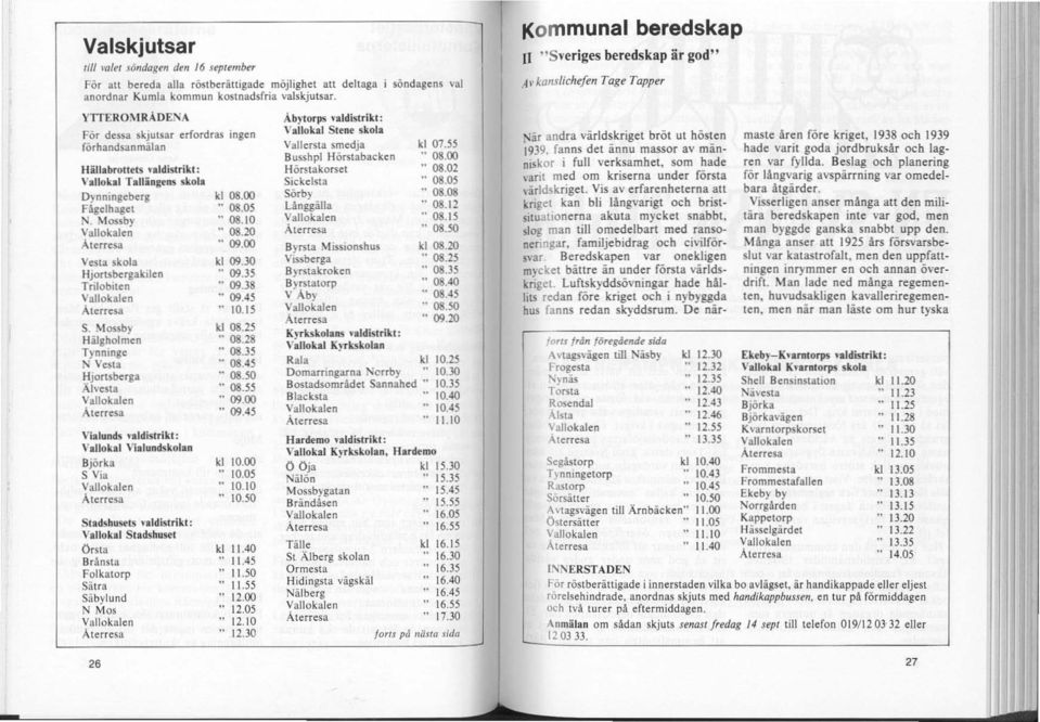 Dynningeberg Fågelhagcl N. Mossby Vallokalen Återresa Vesta skola Hjorisbergakilen Tntobitcn Vallokalen Återresa S.