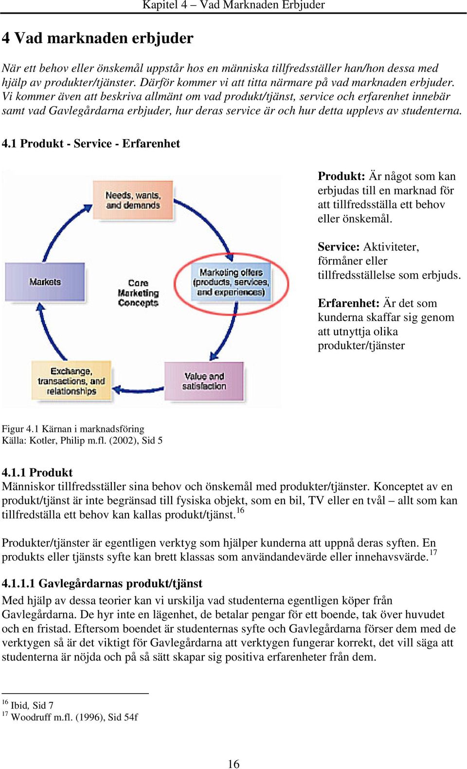 Vi kommer även att beskriva allmänt om vad produkt/tjänst, service och erfarenhet innebär samt vad Gavlegårdarna erbjuder, hur deras service är och hur detta upplevs av studenterna. 4.