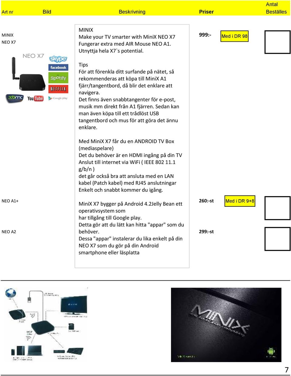 Det finns även snabbtangenter för e-post, musik mm direkt från A1 fjärren. Sedan kan man även köpa till ett trådlöst USB tangentbord och mus för att göra det ännu enklare.