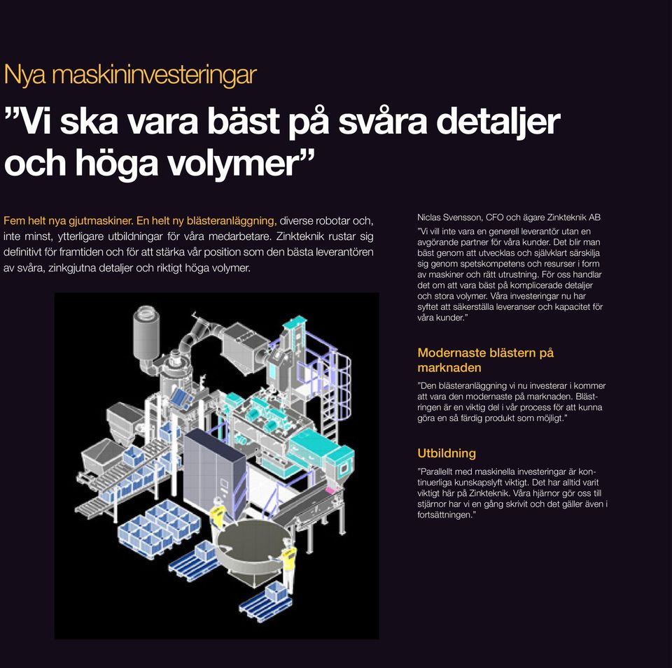 Zinkteknik rustar sig definitivt för framtiden och för att stärka vår position som den bästa leverantören av svåra, zinkgjutna detaljer och riktigt höga volymer.