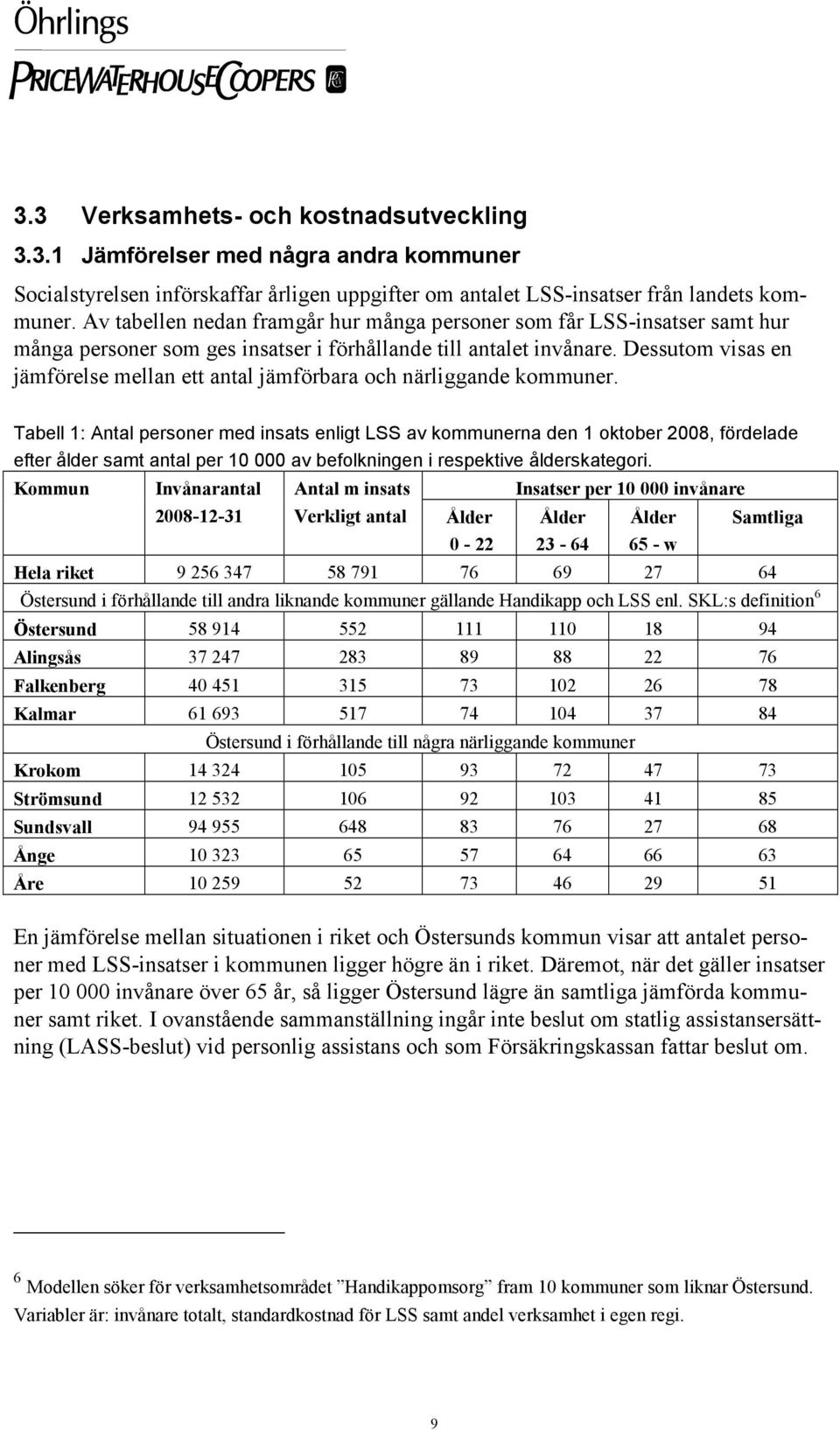 Dessutom visas en jämförelse mellan ett antal jämförbara och närliggande kommuner.