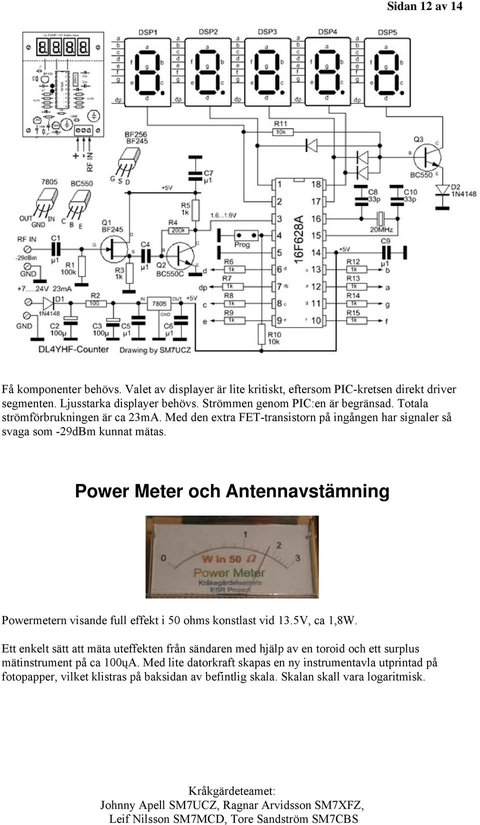 Power Meter och Antennavstämning Powermetern visande full effekt i 50 ohms konstlast vid 13.5V, ca 1,8W.
