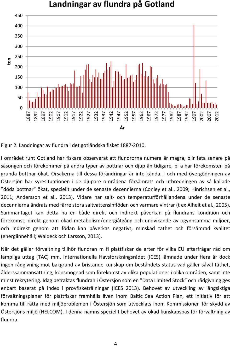 I området runt Gotland har fiskare observerat att flundrorna numera är magra, blir feta senare på säsongen och förekommer på andra typer av bottnar och djup än tidigare, bl a har förekomsten på