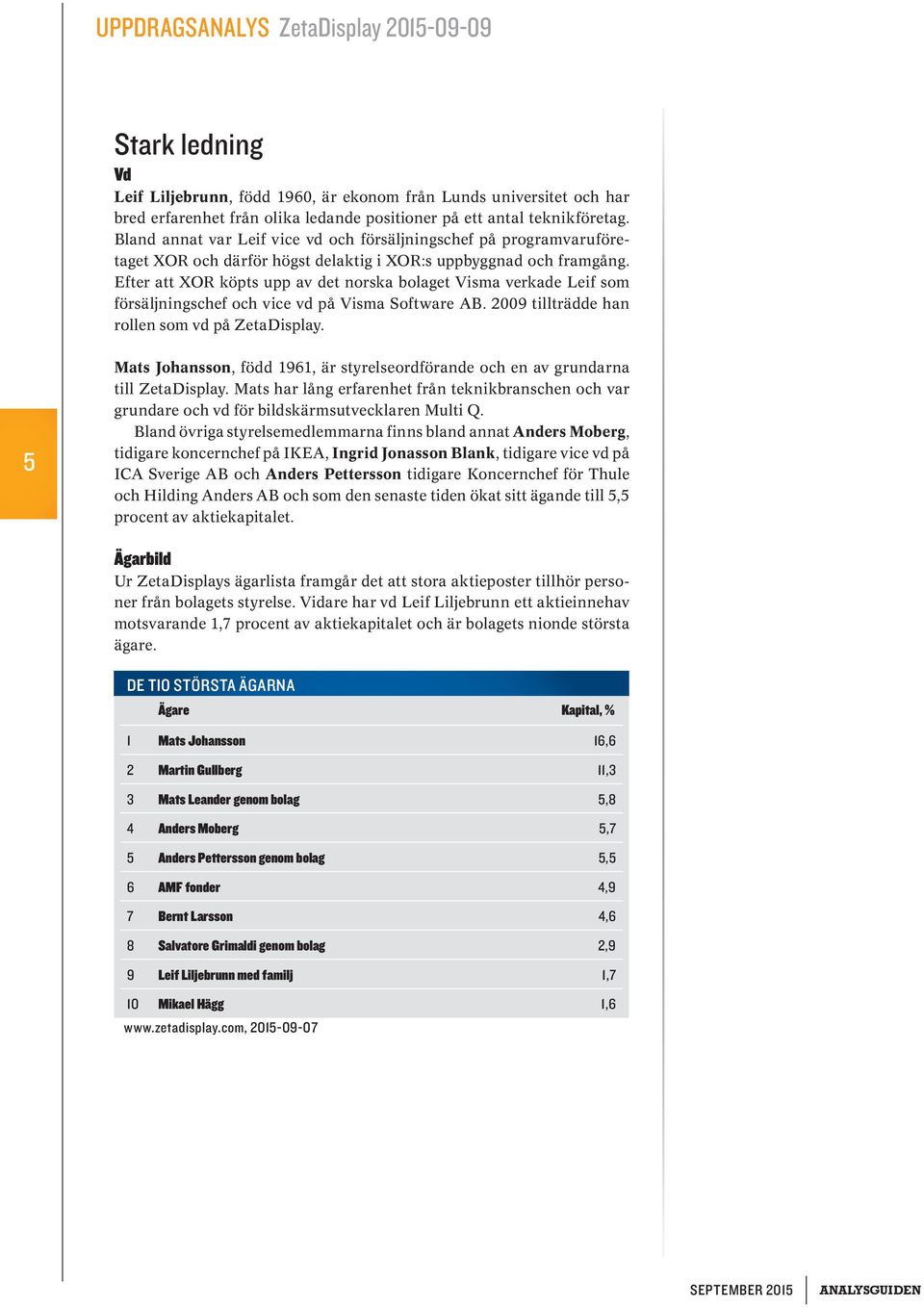 Efter att XOR köpts upp av det norska bolaget Visma verkade Leif som försäljningschef och vice vd på Visma Software AB. 2009 tillträdde han rollen som vd på ZetaDisplay.