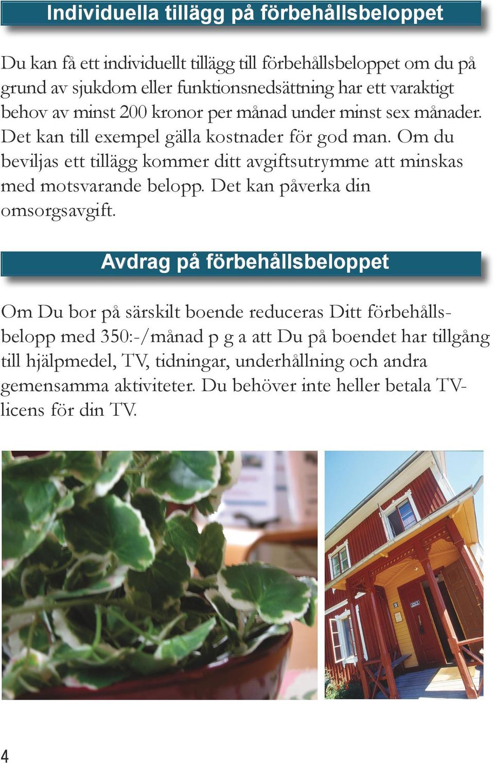 Om du beviljas ett tillägg kommer ditt avgiftsutrymme att minskas med motsvarande belopp. Det kan påverka din omsorgsavgift.