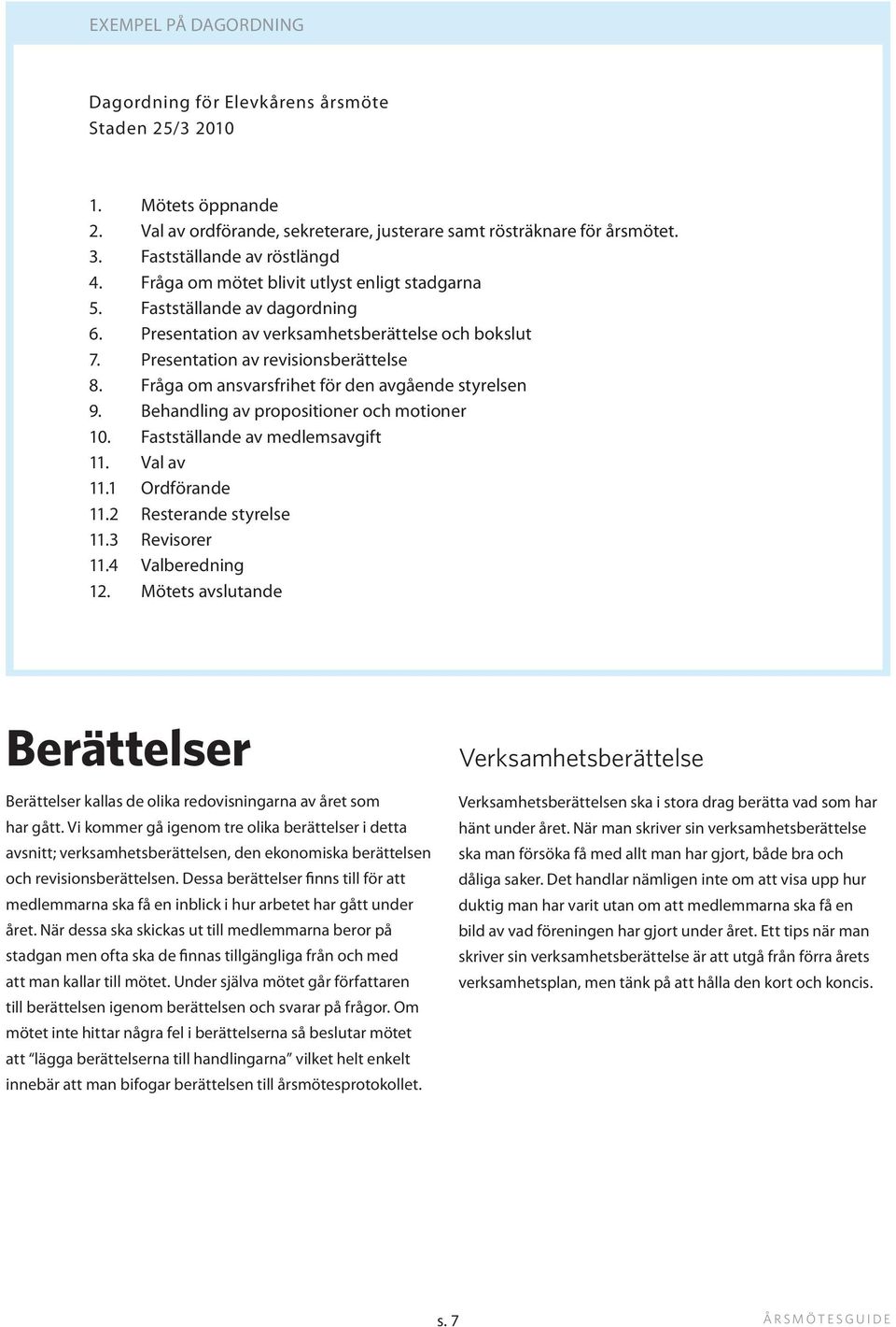 Fråga om ansvarsfrihet för den avgående styrelsen 9. Behandling av propositioner och motioner 10. Fastställande av medlemsavgift 11. Val av 11.1 Ordförande 11.2 Resterande styrelse 11.3 Revisorer 11.