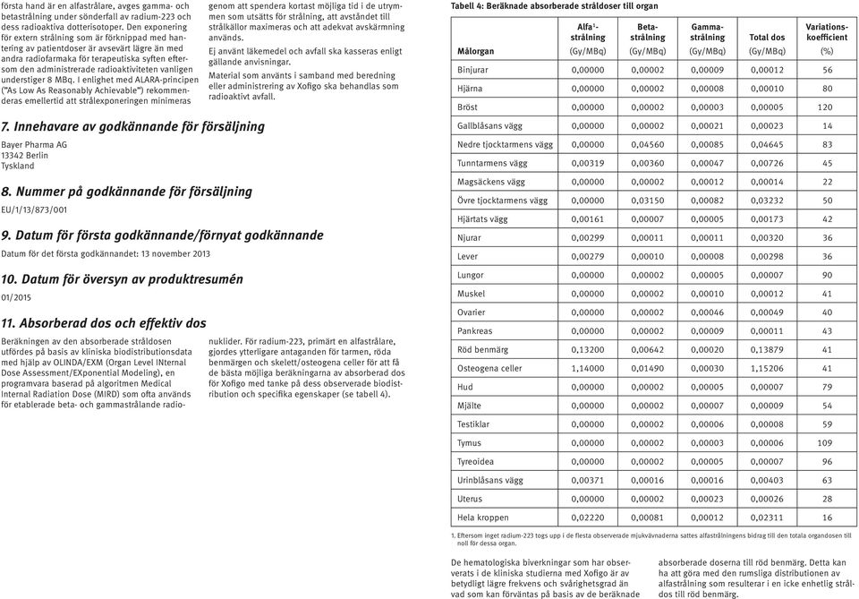 vanligen understiger 8 MBq. I enlighet med ALARA-principen ( As Low As Reasonably Achievable ) rekommenderas emellertid att strålexponeringen minimeras 7.