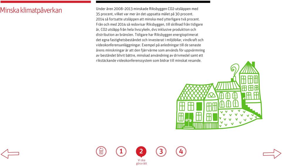 Från och med 2014 så redovisar Riksbyggen, till skillnad från tidigare år, CO2 utsläpp från hela livscykeln, dvs inklusive produktion och distribution av bränslen.