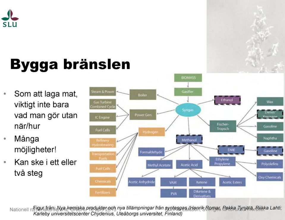 18 april 2013 och nya tillämpningar från Gunnar syntesgas Larsson, (Henrik Sveriges Romar, Pekka