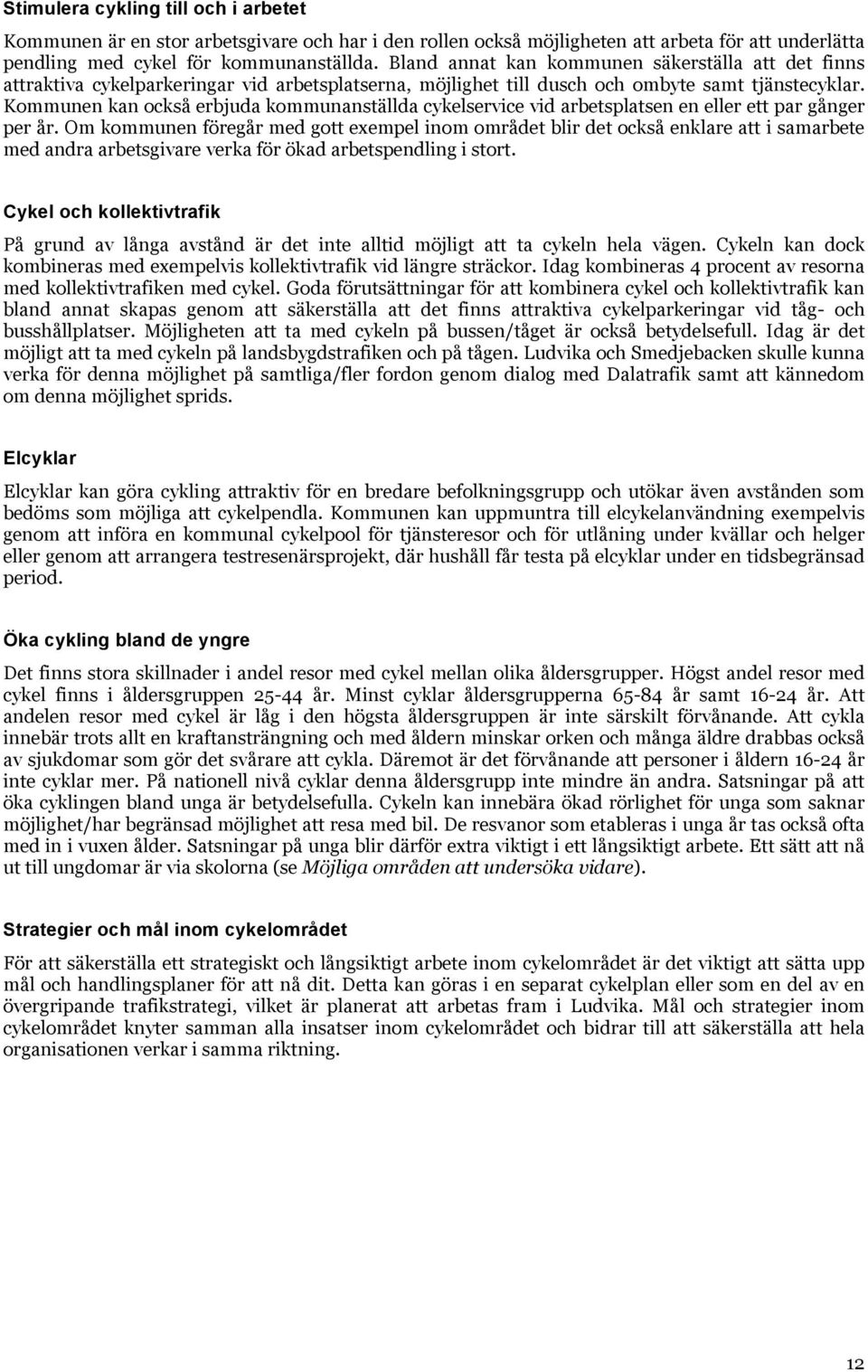 Kommunen kan också erbjuda kommunanställda cykelservice vid arbetsplatsen en eller ett par gånger per år.