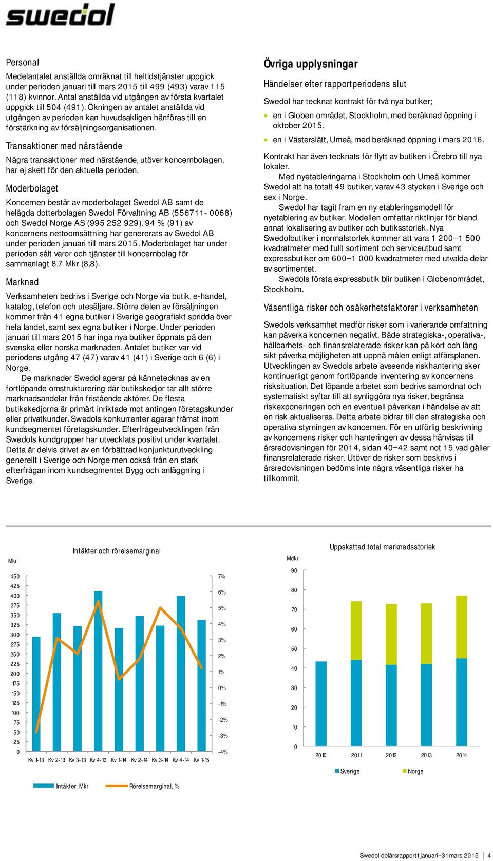 Ökningen av antalet anställda vid utgången av perioden kan huvudsakligen hänföras till en förstärkning av försäljningsorganisationen.