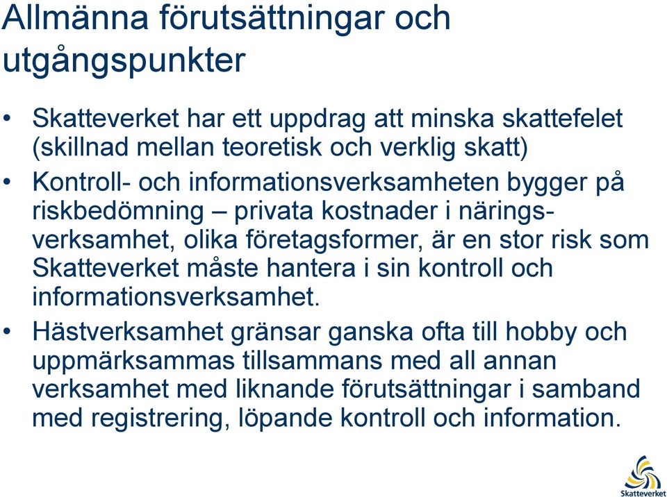 stor risk som Skatteverket måste hantera i sin kontroll och informationsverksamhet.