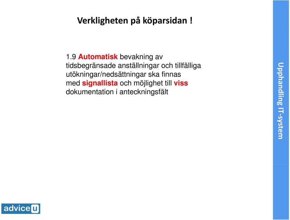 tillfälliga utökningar/nedsättningar ska finnas med signallista