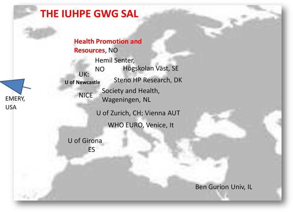 of Newcastle NICE Society and Health, Wageningen, NL U of Zurich,