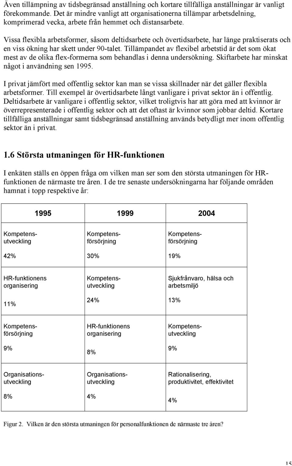 Vissa flexibla arbetsformer, såsom deltidsarbete och övertidsarbete, har länge praktiserats och en viss ökning har skett under 9-talet.