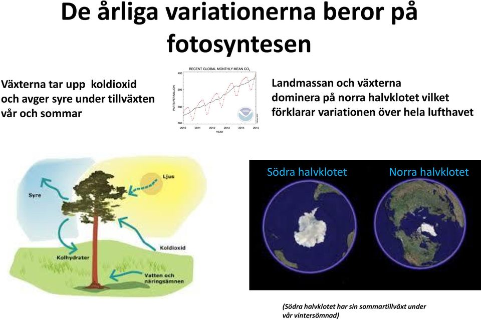 norra halvklotet vilket förklarar variationen över hela lufthavet Södra