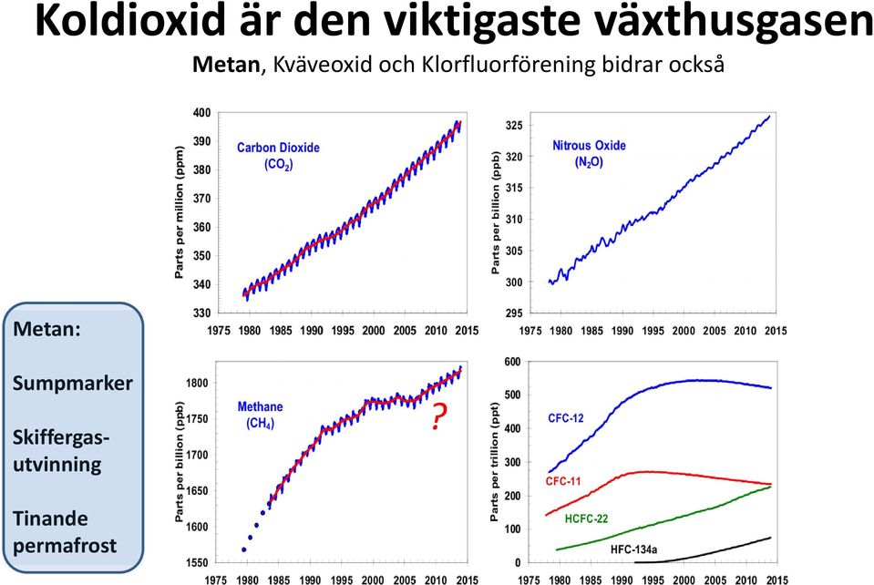 Klorfluorförening bidrar också Metan: