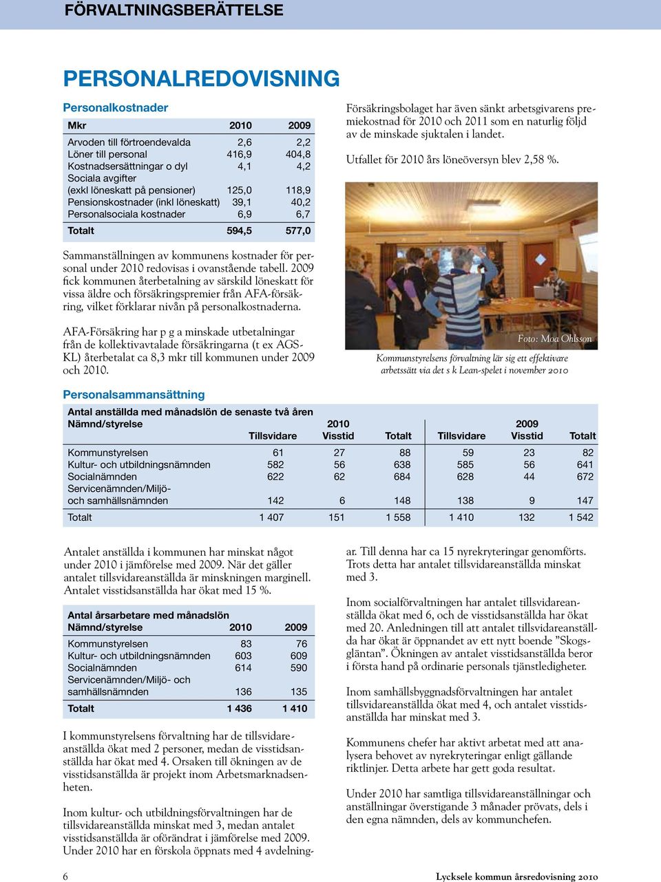 2011 som en naturlig följd av de minskade sjuktalen i landet. Utfallet för 2010 års löneöversyn blev 2,58 %.